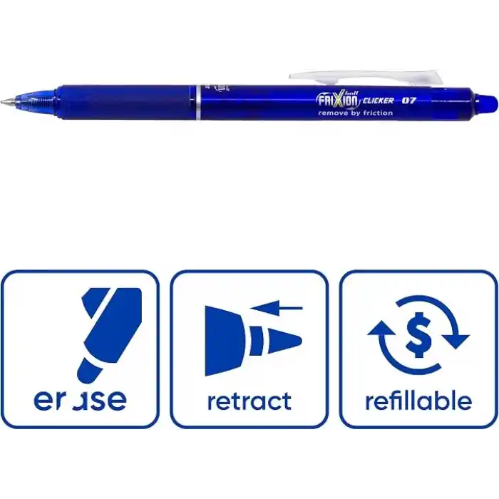 Pilot Blrt-Fr7-L Frixion Clicker Kalem, Mavi