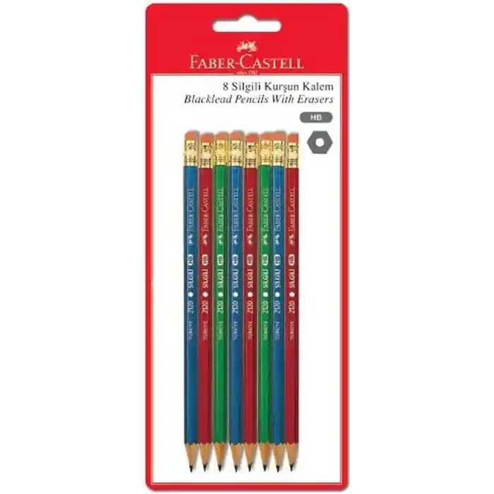 Faber-Castell Kurşun Kalem 8li, Silgili