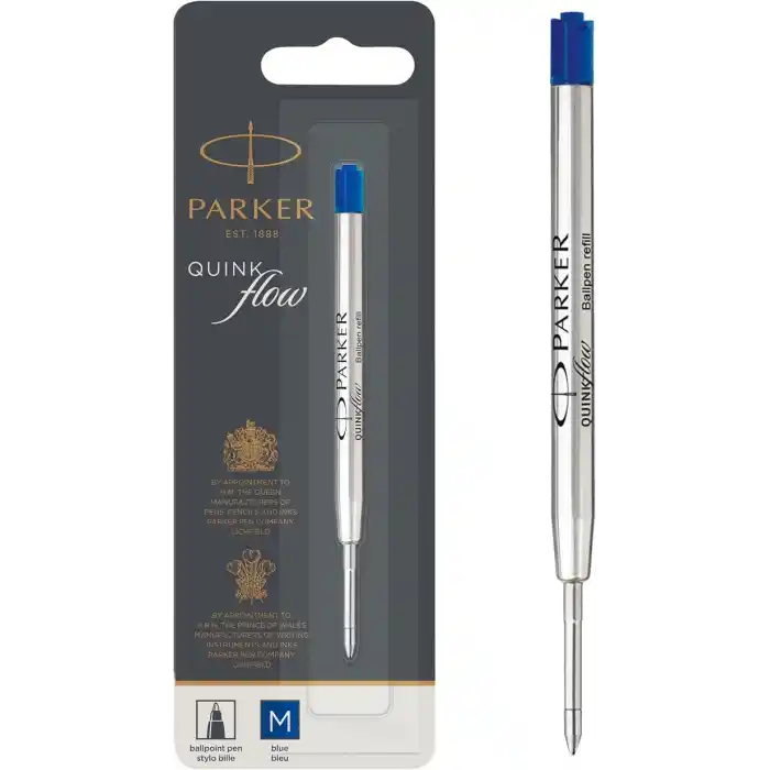 Parker 1950371 Quinkflow Tükenmez Kalem Yedeği, Orta Kalınlıkta Uç, Mavi