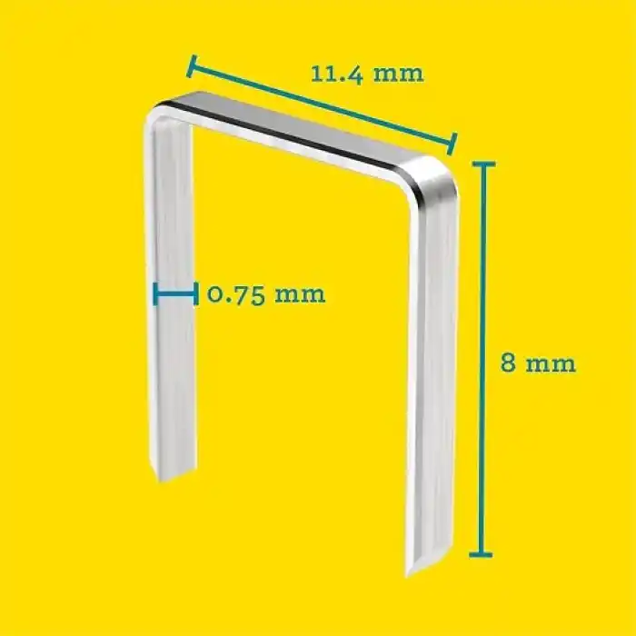 Rapid Zımba teli Tip 53, 8 mm zımba, 5.000 adet büyük paket, ahşap ve kumaşlar için ince tel kıskaçlar