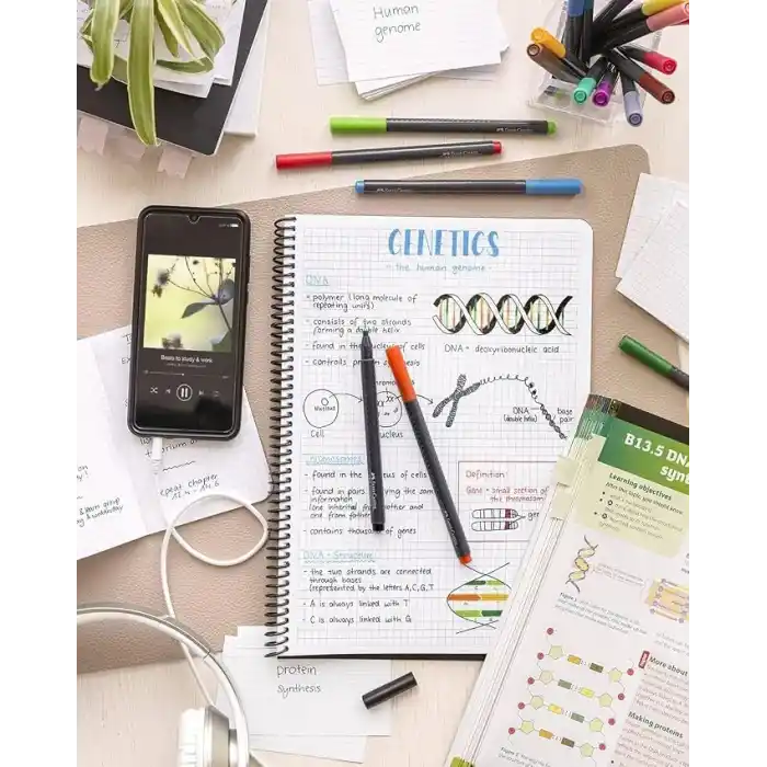 Faber-Castell Grip Finepen İnce Keçe Uçlu Kalem Seti, 5’li, Klasik Renkler, 0.4 mm, Metal Destekli, Ergonomik Üçgen Gövde
