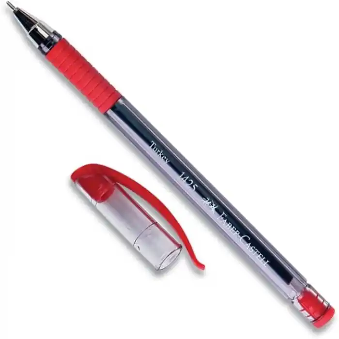 Faber-Castell İğne Uç Tükenmez Kalem Seti, 10’lu, Kırmızı, 0.7 mm, Rahat Yazım, Ergonomik Tutuş