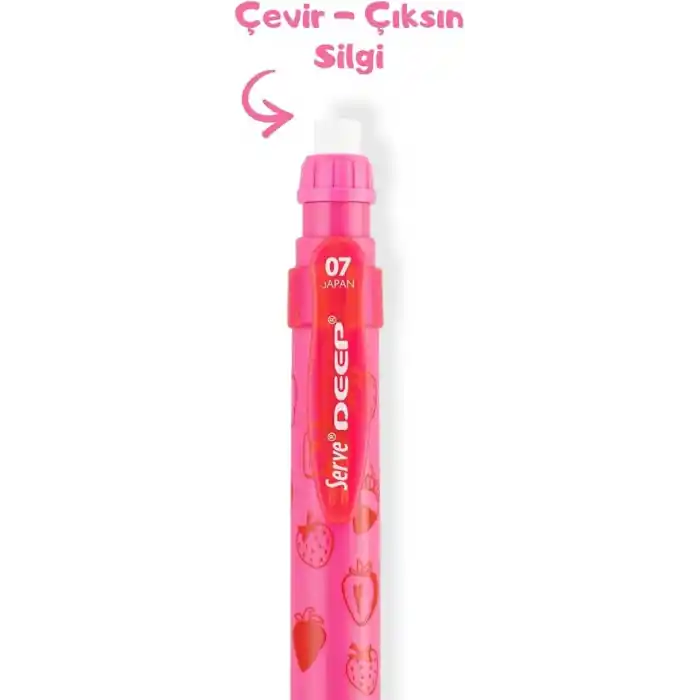 SERVE DEEP MEKANIK KURSUN KALEM 07MM FOS PEMBE CİLEK