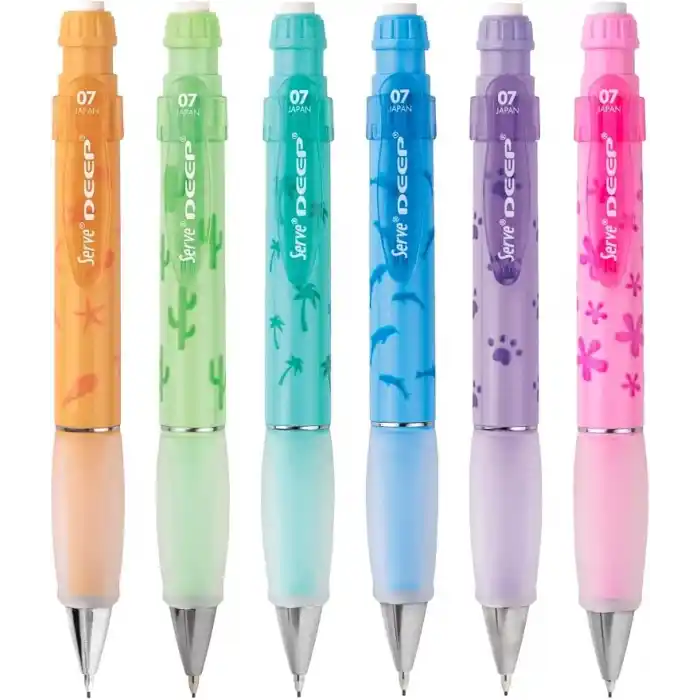 SERVE Deep Mekanik Kurşun Kalem Pastel Doğa Serisi 0.7 mm 6lı Set