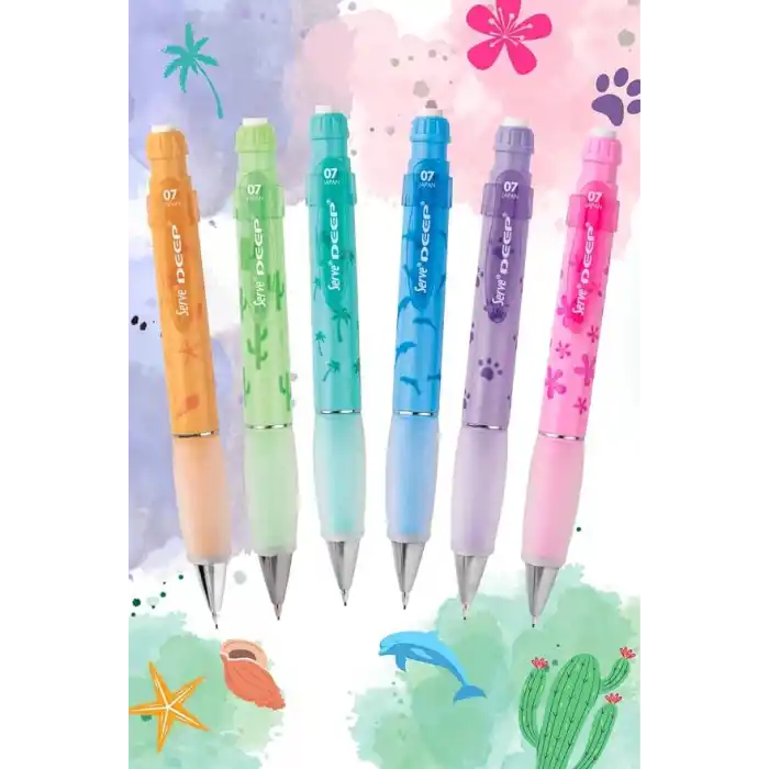 SERVE Deep Mekanik Kurşun Kalem Pastel Doğa Serisi 0.7 mm 6lı Set