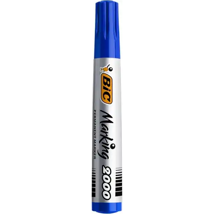 BIC Intensity Marker 2000 Yuvarlak Uçlu Permanent Markör, Mavi, 12li Kutu, 1.7 mm Sağlam Uç, Hızlı Kuruyan Mürekkep