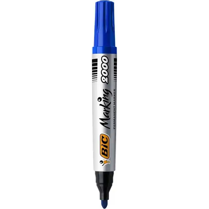 BIC Intensity Marker 2000 Yuvarlak Uçlu Permanent Markör, Mavi, 12li Kutu, 1.7 mm Sağlam Uç, Hızlı Kuruyan Mürekkep
