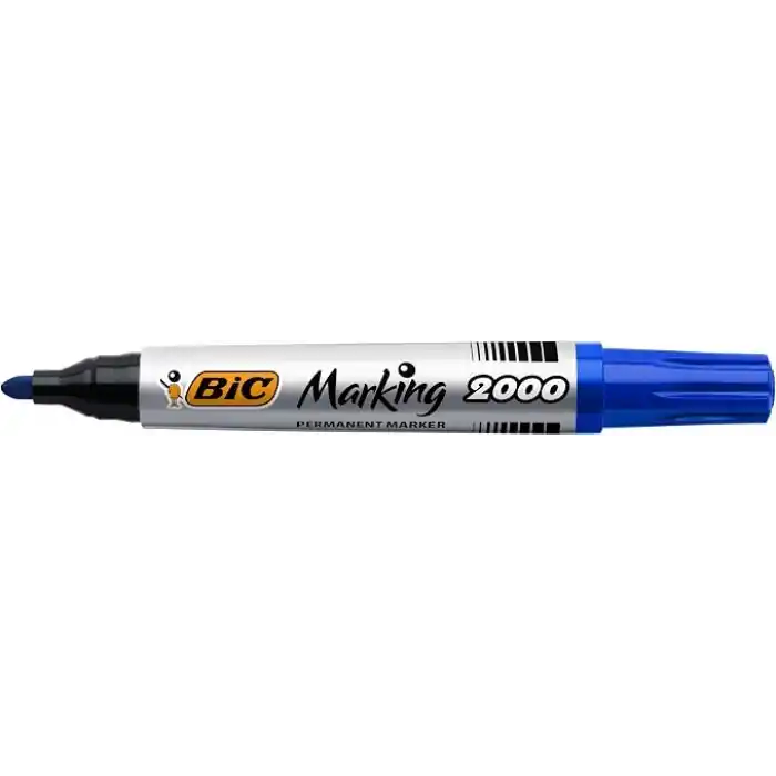 BIC Intensity Marker 2000 Yuvarlak Uçlu Permanent Markör, Mavi, 12li Kutu, 1.7 mm Sağlam Uç, Hızlı Kuruyan Mürekkep