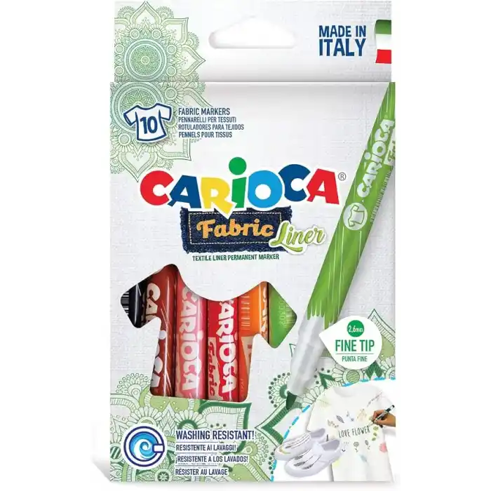 Carioca Keçeli Kumaş Boya Kalemi Fine 10Lu