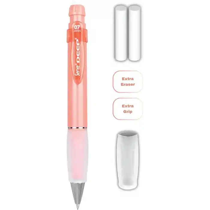 Serve Deep Versatil Kalem 07Mm- Toprak Tonları - Yedekli Set (Grip Ve Silgi) Mercan