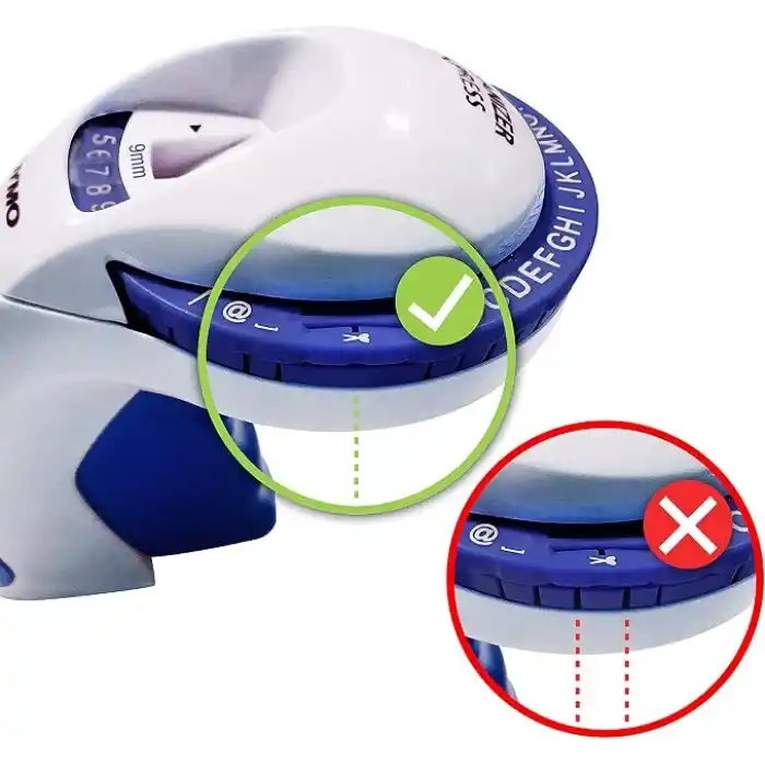 Dymo Omega etiket kabartma aleti, sezgisel döner klik sistemli ergonomik kabartma aleti
