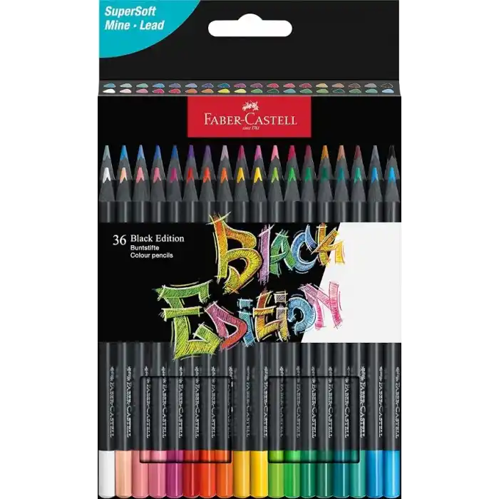 Faber-Castell 116436 - Renkli kalemler Blackwood, Black Edition, 36lı kutu