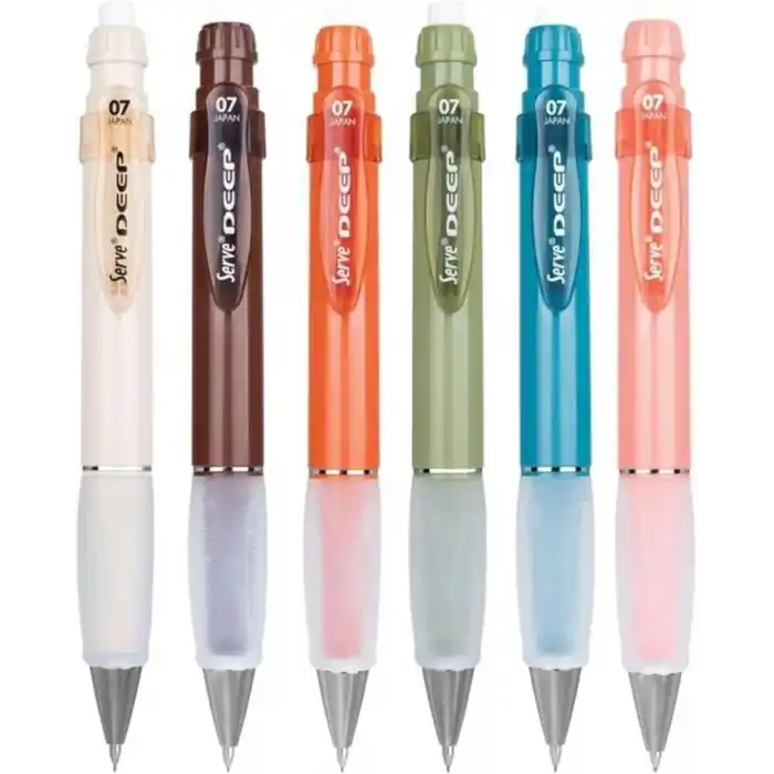 Serve Deep Mekanik Kurşun Kalem, Toprak Tonları, 0.7 mm, 6lı Kutu