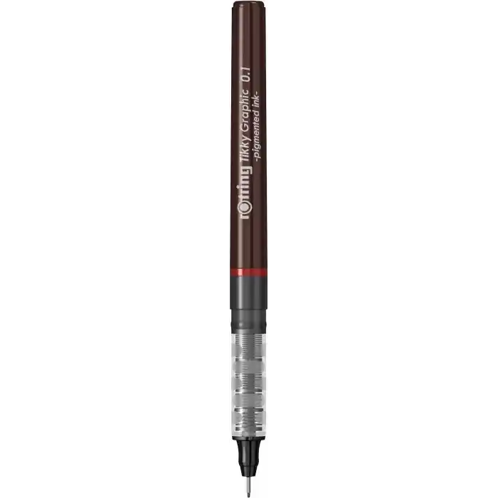 rOtring Tikky Graphic Keçe Uçlu Teknik Çizim Kalemi, 0,1 mm, Siyah Mürekkep, Kahverengi