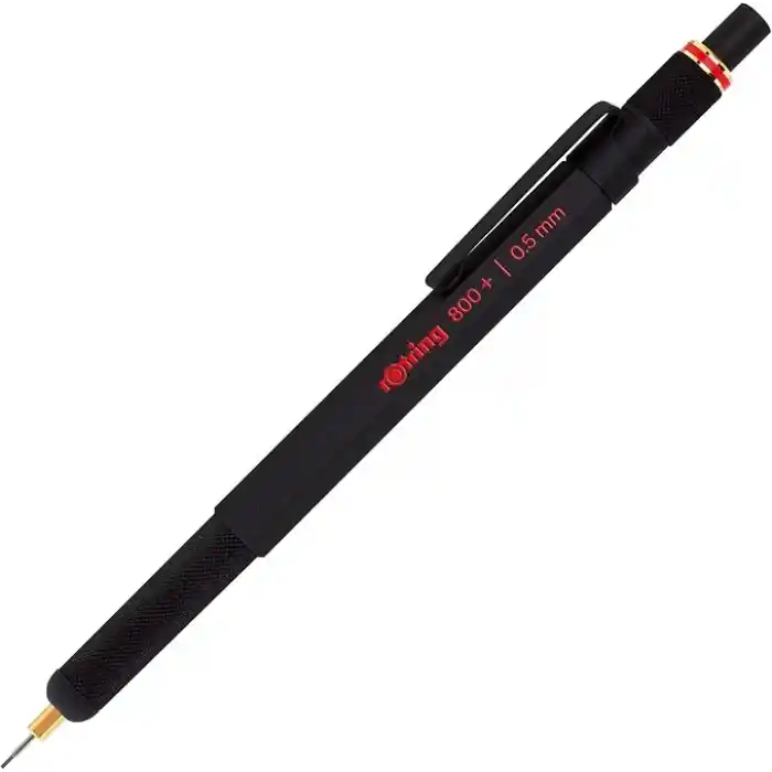 Rotring 800+ İki Fonksiyonlu Mekanik Gizli Uçlu Kurşun Kalem Siyah,0.5 mm