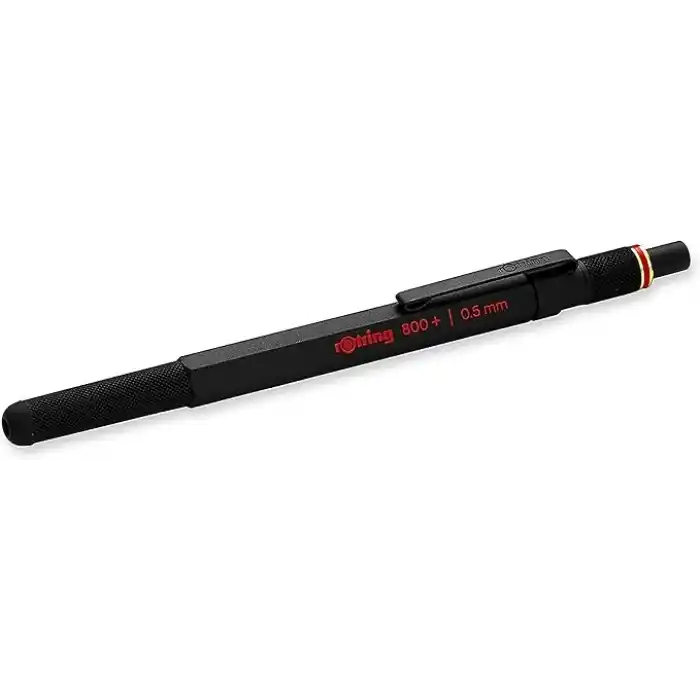 Rotring 800+ İki Fonksiyonlu Mekanik Gizli Uçlu Kurşun Kalem Siyah,0.5 mm