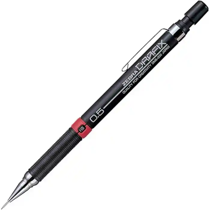 Zebra DRF-0.5 Zebra Drafix Mekanik Kurşun Kalem, Si̇yah-Kırmızı, 0.5 mm