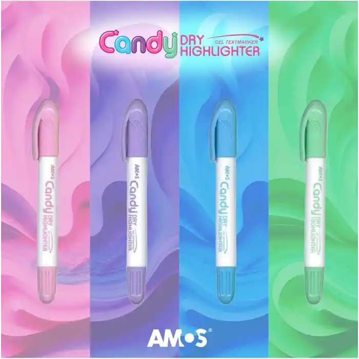 AMOS Kalem Pastel Jel Dry 4 Renkli Set, Çok Renkli