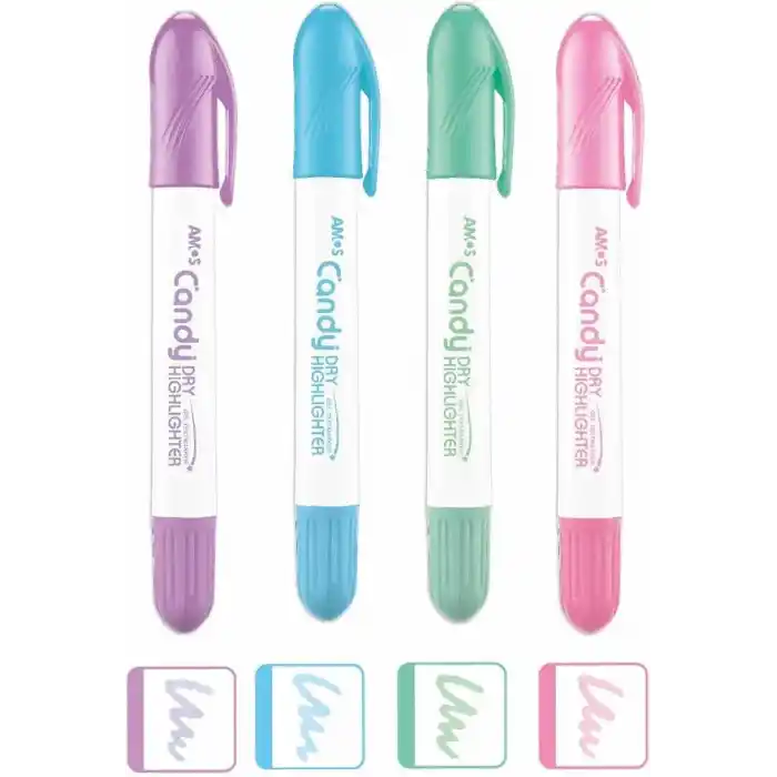 AMOS Kalem Pastel Jel Dry 4 Renkli Set, Çok Renkli