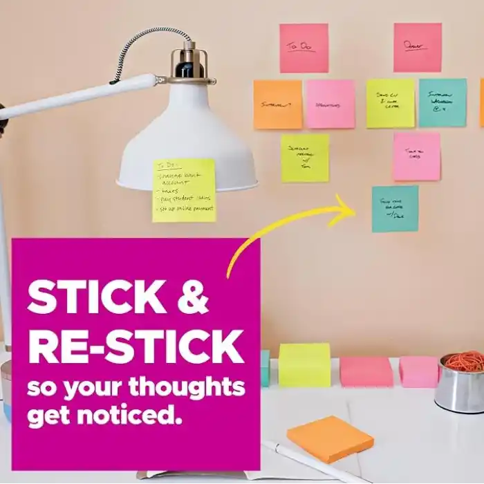 Post-it Notes S n rl retim S per Yap kan Renk Koleksiyonu, 7,62 cm x 7,62 cm, 15 Ped/Paket, 45 Sayfa/Ped (654-15Ssall)