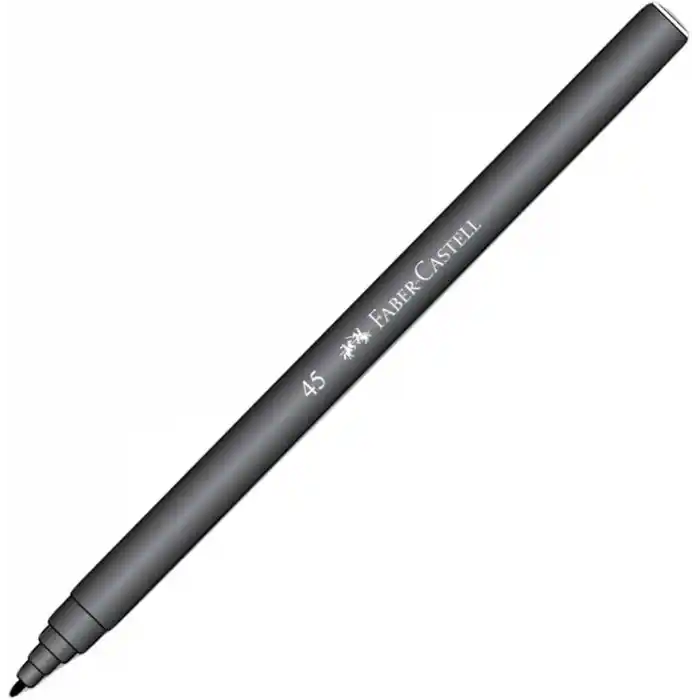 Faber-Castell İğne Uçlu Keçeli Kalem Seti, 10’lu, Siyah Renk, Havalandırmalı Kapak, Kağıt ve Karton Yüzeyler İçin Uygun