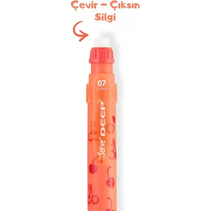 SERVE DEEP MEKANIK KURSUN KALEM 07MM FOS KIRMIZI KİRAZ
