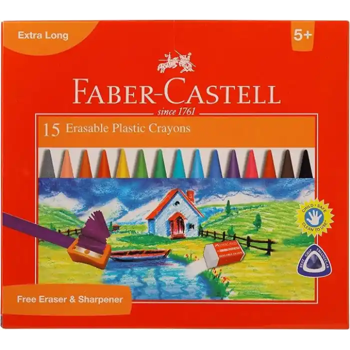 Faber-Castell Silinebilir Mum Boya, 15 Renk