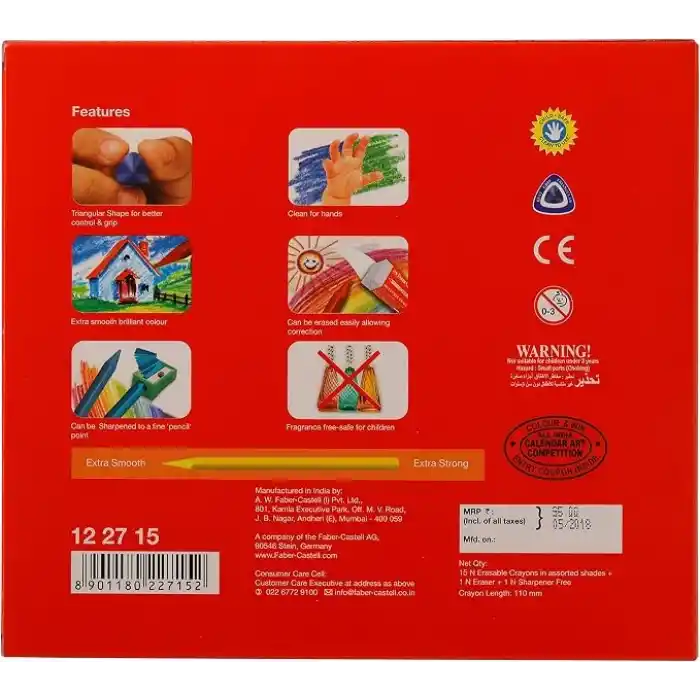 Faber-Castell Silinebilir Mum Boya, 15 Renk