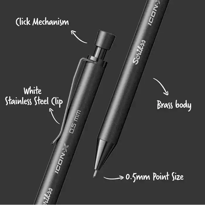 Scrikss Office Icon-X Metal Versatil 0.5 Mm Mat Siyah