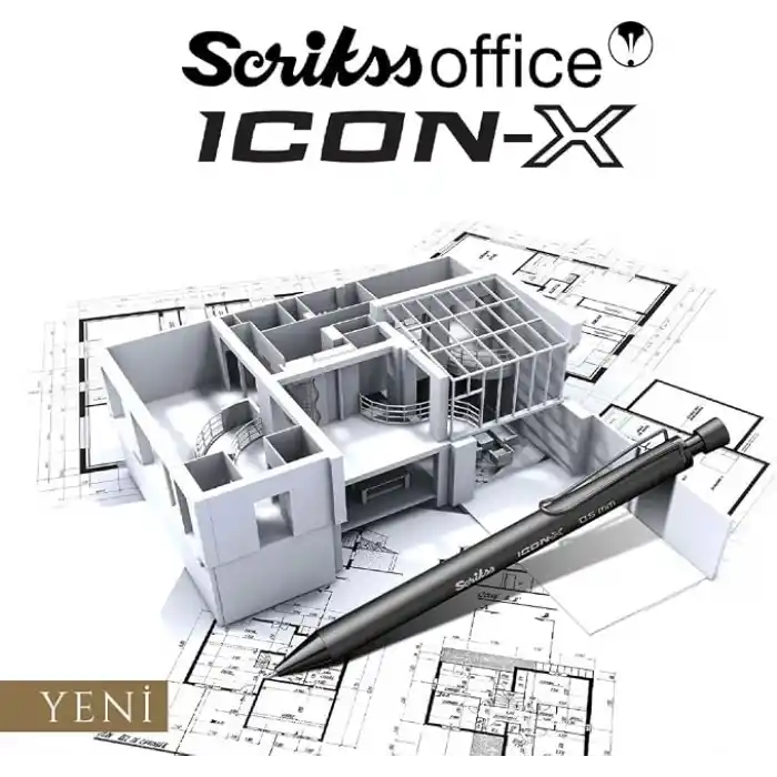 Scrikss Office Icon-X Metal Versatil 0.5 Mm Mat Siyah