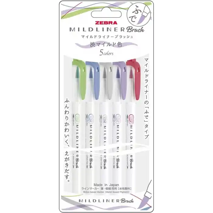 Zebra Mildliner Fırça Uçlu + Fosforlu Kalem Çift Uç Wft8-5C-Nc-N
