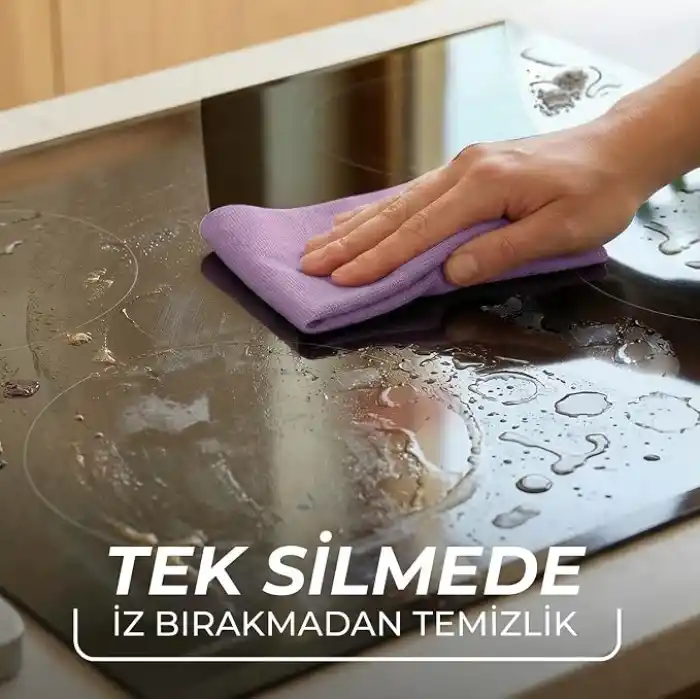 Vileda Actifibre Pro Kitchen Mikrofiber Bez, PVA Kaplama, İz Bırakmayan Tasarım