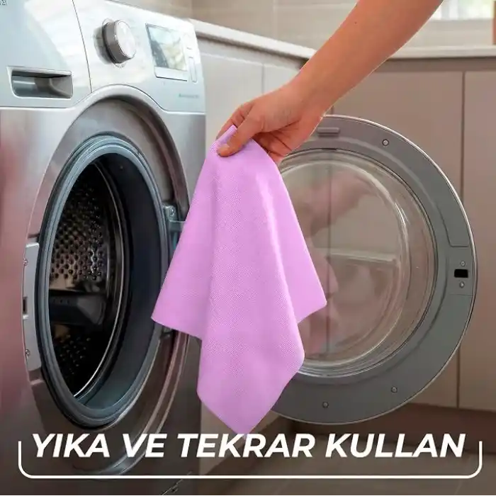 Vileda Actifibre Pro Kitchen Mikrofiber Bez, PVA Kaplama, İz Bırakmayan Tasarım
