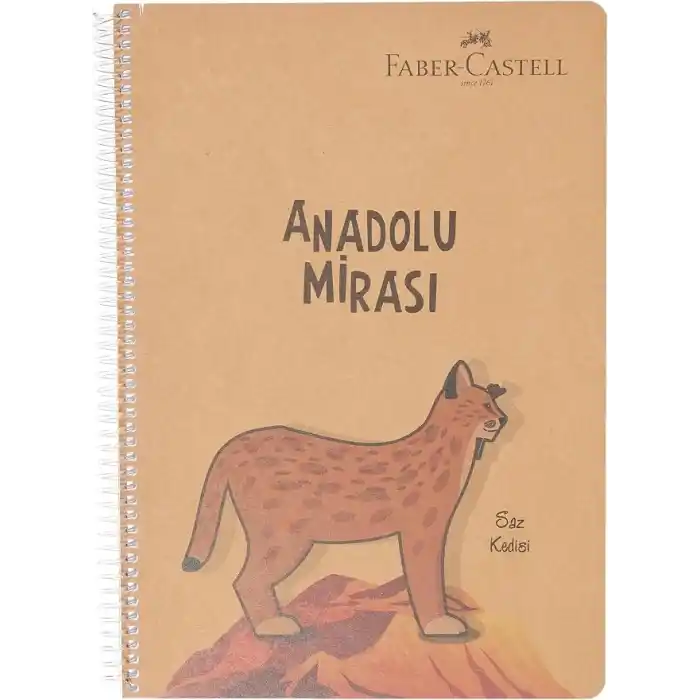Faber-Castell Anadolu Mirası Spiralli Defter, A4, 100 Yaprak, 70g Kağıt, Çizgili, 500 Mikron PP Kapak, PET Spiralli, Asorti Renkler, Dayanıklı ve Ergonomik Kullanım