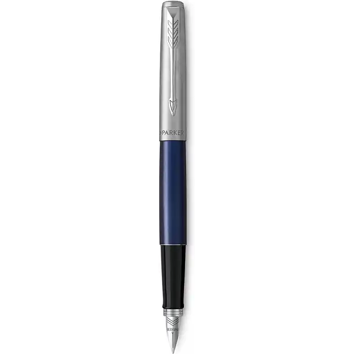 Parker Jotter Mavi Krom Tasarımlı Dolma Kalem, Orta Kalınlıkta Uç, Mavi Mürekkep