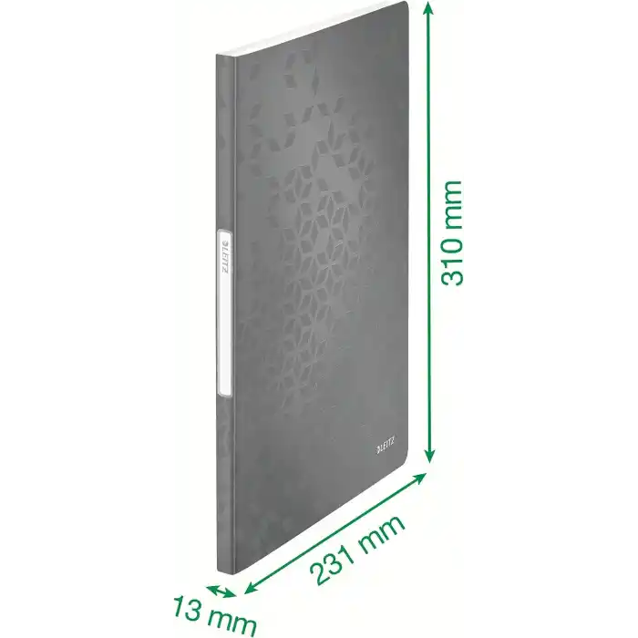 Leitz WOW A4 Sunum Dosyası, Metalik Mor, 20 Şeffaf Poşetli, 40 A4 Sayfa Kapasiteli, 46310062