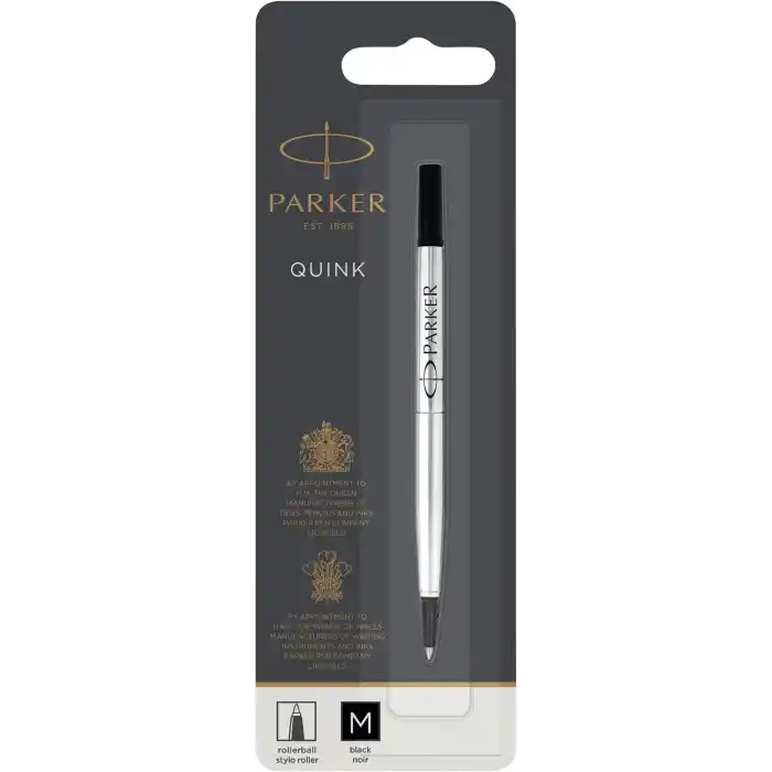 Parker 1950323 Tükenmez Kalem Yedeği, Orta Kalınlıkta Uç, Siyah, Siyah