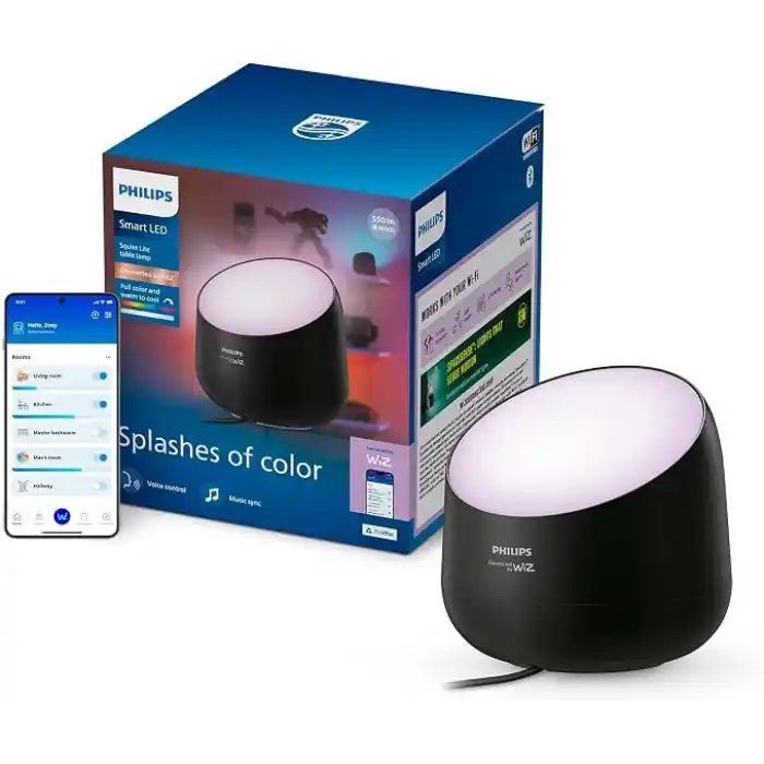 Philips Smart Lighting Squire Lite Akıllı Masa Lambası - Siyah - Google Home, Alexa, HomeKit ve Matter uyumlu