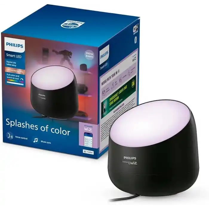 Philips Smart Lighting Squire Lite Akıllı Masa Lambası - Siyah - Google Home, Alexa, HomeKit ve Matter uyumlu
