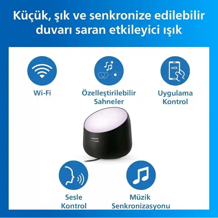 Philips Smart Lighting Squire Lite Akıllı Masa Lambası - Siyah - Google Home, Alexa, HomeKit ve Matter uyumlu