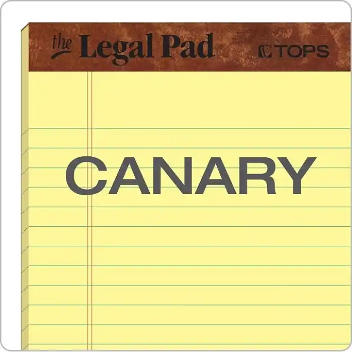 TOPS 12,7 x 20,3 cm Yasal Bloknotlar, 12’li Paket, The Legal Pad Markası, Dar Çizgili, Sarı Kağıt, Her Yazı Bloknotunda 50 Yaprak, ABD’de Üretilmiştir