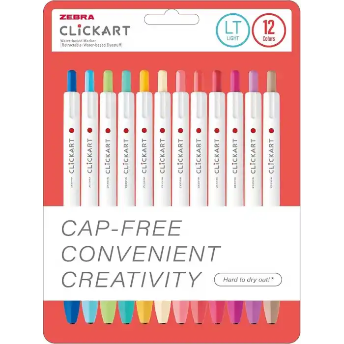 ZEBRA CLICKART MARKET PEN LT 12 LI SET
