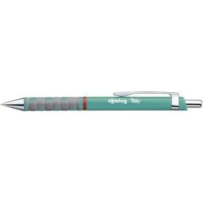 rOtring Tikky tükenmez kalem, pastel renklerde, mavi mürekkep, orta uç (1,0 mm), deniz mavisi şaft, tüy kadar hafif, kauçuk yumuşak dokunuşlu saplı