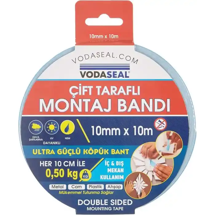 Vodaseal Çift Taraflı Montaj Bandı, 10mmx10mt