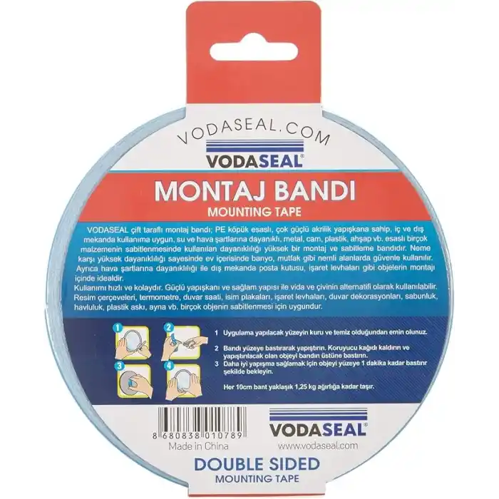 Vodaseal Çift Taraflı Montaj Bandı, 10mmx10mt