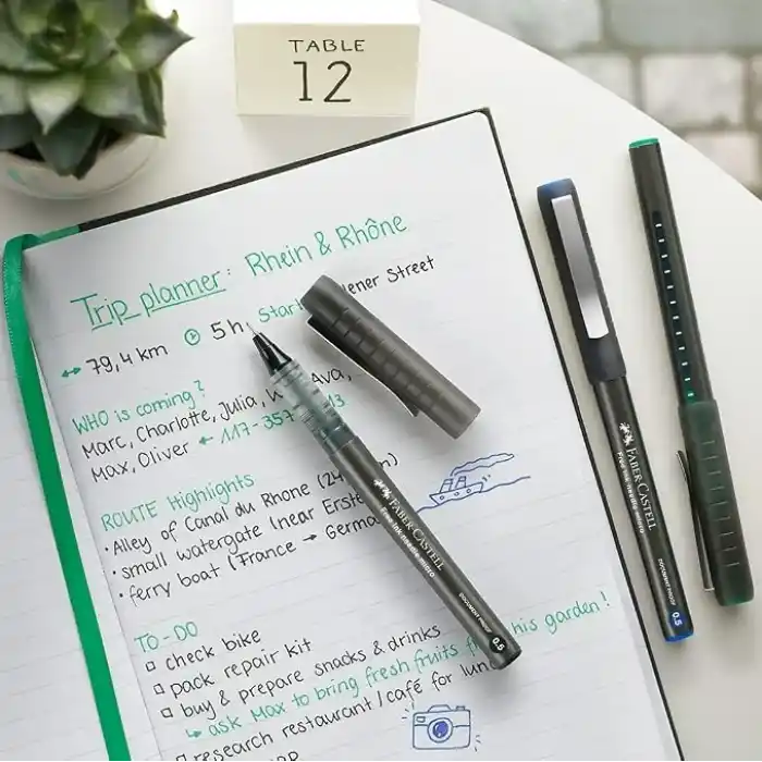 Faber-Castell Free Ink Roller Kalem 0.5, Kırmızı, Silinmez Kalıcı Mürekkep, İğne Uçlu, Akıcı Yazım, Mürekkep Göstergeli