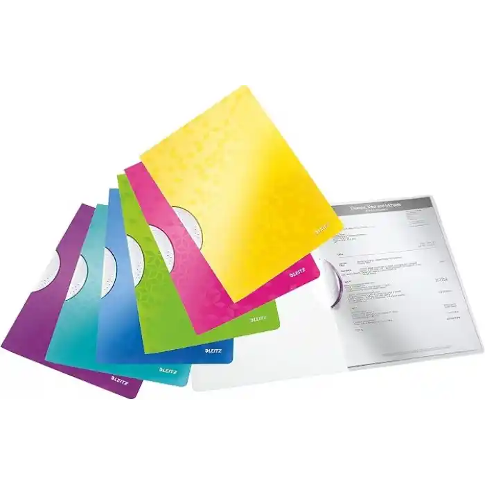 Leitz 41850036 WOW A4 ColorClip Sıkıştırmalı Dosya, Metalik Mavi