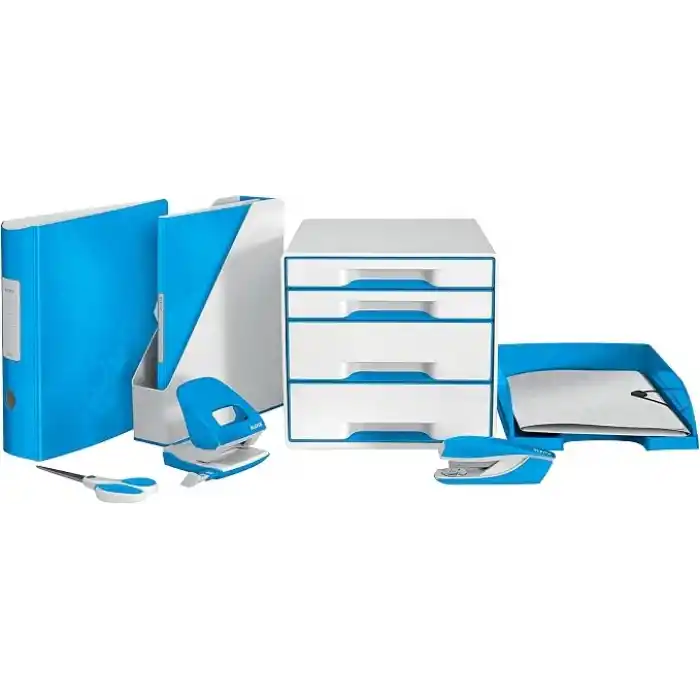 Leitz 41850036 WOW A4 ColorClip Sıkıştırmalı Dosya, Metalik Mavi