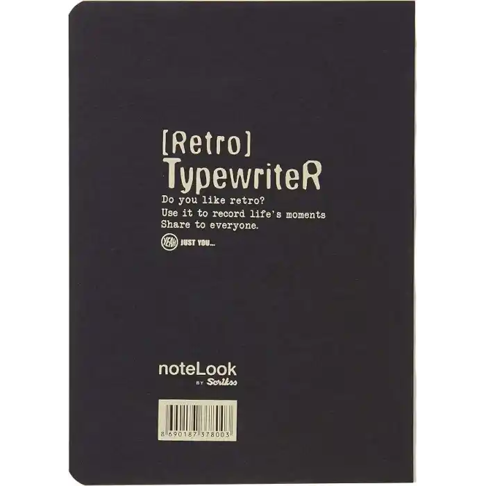 Notelook Tekstil Kapak Typewriter 32K Multi White Defter
