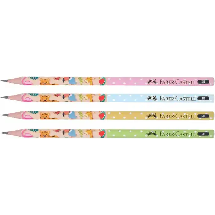 Faber-Castell HB-2B 12li Kurşun Kalem Seti,Mercanlı, Şövalye,Başlık Kalemi,Sevimli Dostlar Temalı